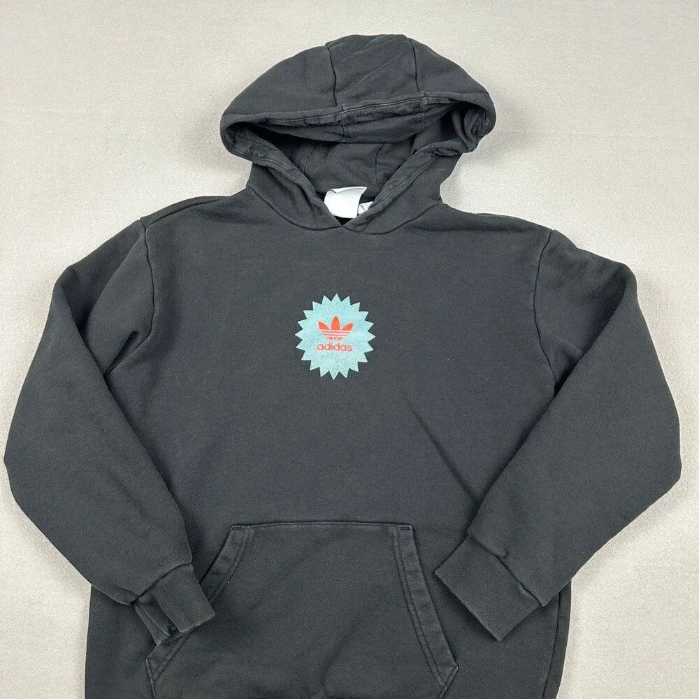 Adidas Hoodie Men Small Black Sunburst Graphic Change Is Team Sport Sweatshirt S